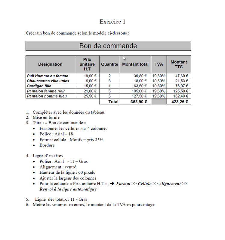 Bon de commande