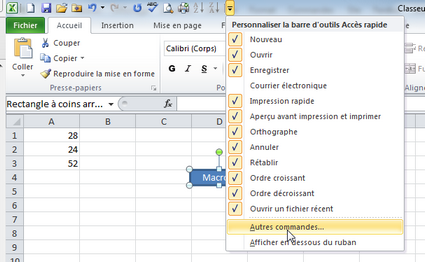 Barre d'accs rapide