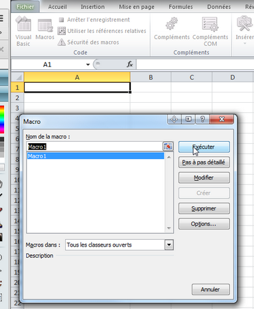 Enregistrement macro