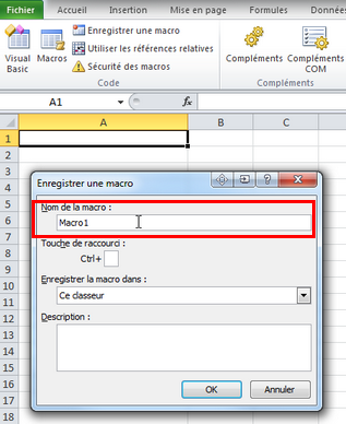 Enregistrement macro 