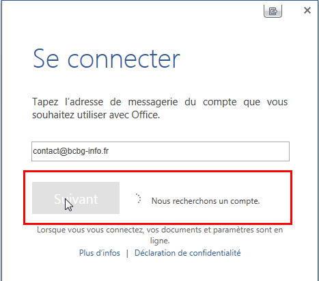 V?rification compte