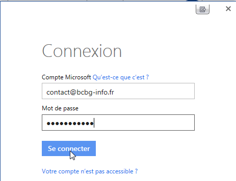 Connexion mot de passe