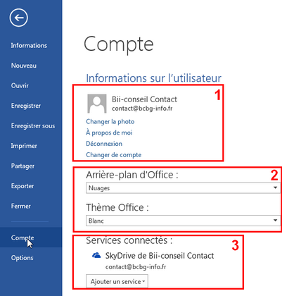 Modifier un compte