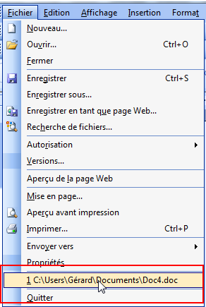 Documents récents 2003