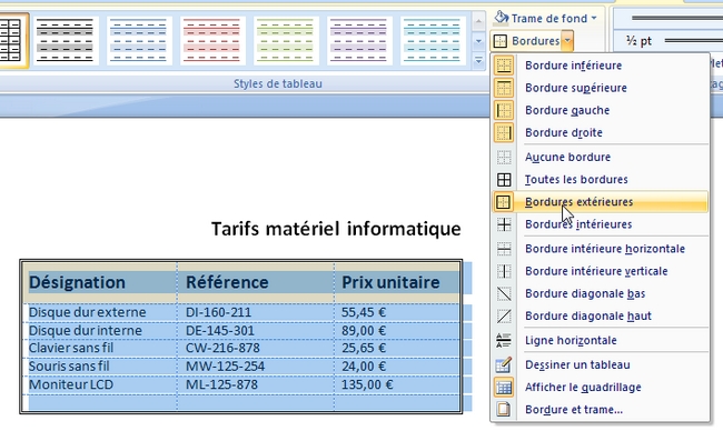 Mise en forme 2007